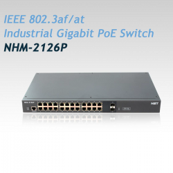 Switch PoE Công nghiệp NHM-2126P – 24 Cổng GbE + 2 Cổng SFP