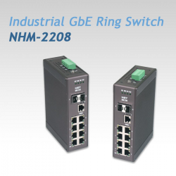 Switch công nghiệp NHM-2208 – 8 Cổng GbE + 2 Cổng SFP