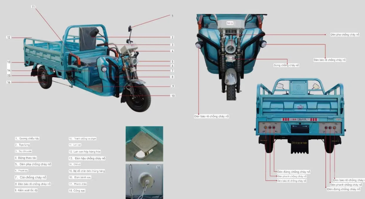 Xe 3 bánh điện chống cháy nổ