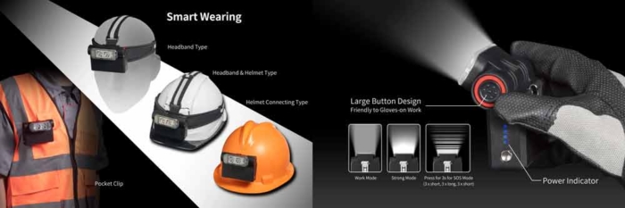 Đèn pin LED đội đầu chống cháy nổ ExMP61R-1 với  2 chế độ chiều sáng và nhiều cách sử dụng đa dạng