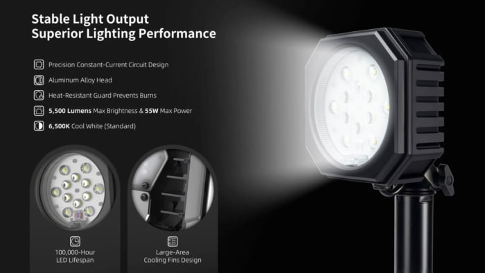 Khả năng chiếu sáng tuyệt vời của đen pin di động phòng nổ Goaltek ExMP80R