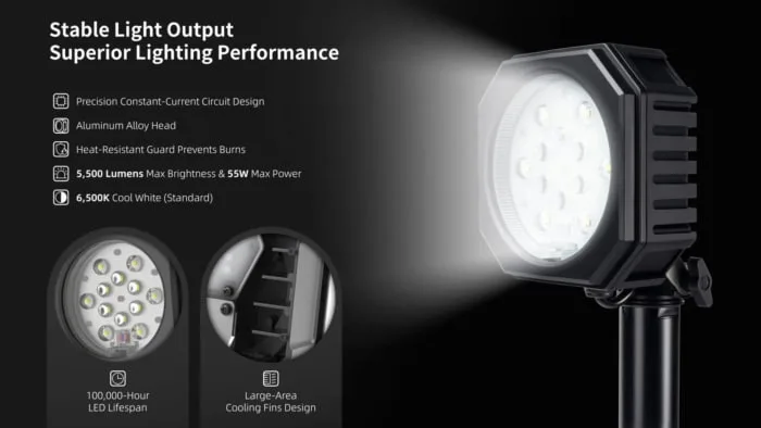 Khả năng chiếu sáng tuyệt vời của đen pin di động phòng nổ Goaltek ExMP80R