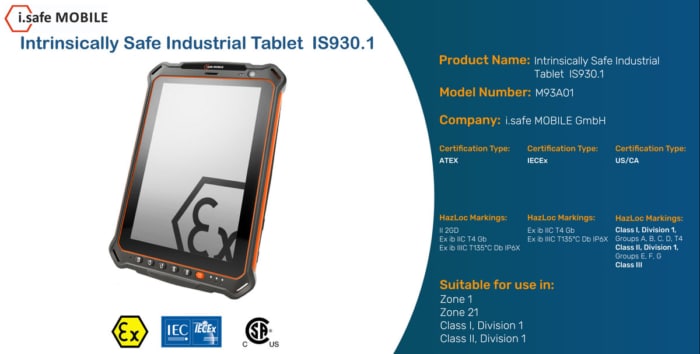 Máy tính bảng phòng nổ i.safe MOBILE IS930.1